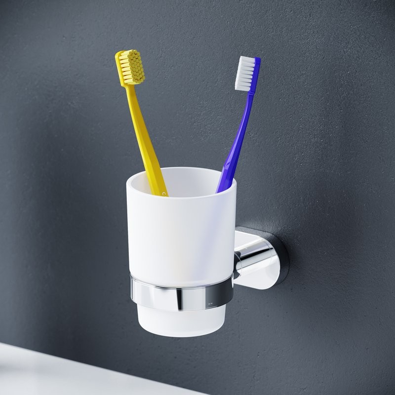 Стакан для ванной AM.PM Sense L A7434300 настенный, хром, стеклянный