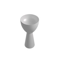 Раковина напольная Abber Stein AS2507 45 матовая белая, круглая, моноблок, искусственный камень