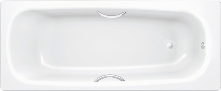 Стальная ванна BLB Universal B75HTH001 handles 170x75 см, встраиваемая, на ножках APMSTDBL1, с ручками, с шумоизоляцией
