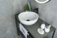 Накладная раковина GID Esfera N9003a 43 глянцевая белая, круглая, фаянс