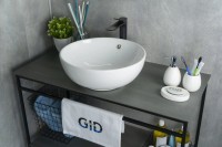 Накладная раковина GID Esfera N9003a 43 глянцевая белая, круглая, фаянс