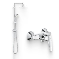 Душевой комплект Смеситель для душа Grohe BauFlow 23632000 + Стойка New Tempesta Cosmopolitan 27394002