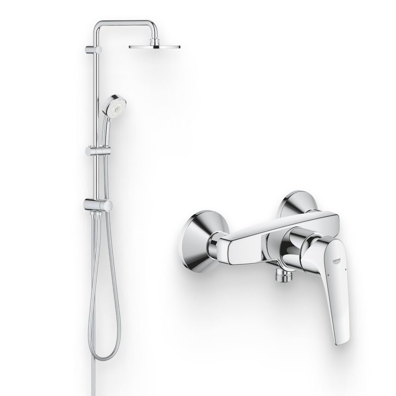 Душевой комплект Смеситель для душа Grohe BauFlow 23632000 + Стойка New Tempesta Cosmopolitan 27394002