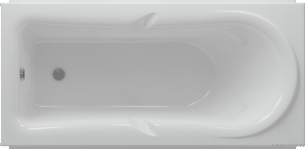 Акриловая ванна AQUATEK Леда LED170-0000034 170x80 см, правая, пристенная, белая, с каркасом, с экраном, со сливом-переливом, слив слева