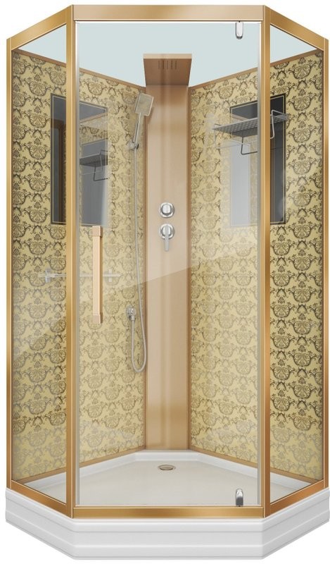 Душевая кабина Niagara Luxe NG-7717GBK золото, без крыши