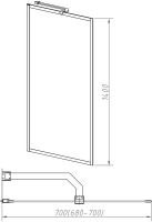 Шторка на ванну Vincea VSB-41700CL 70 см, профиль хром, стекло прозрачное
