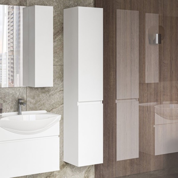 Шкаф-пенал для ванной Belux Неаполь 40 подвесной, белый глянцевый