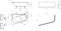 Акриловая ванна Ravak Chrome без опоры 170x105 см, угловая, правая, пристенная, белая, асимметричная