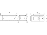 Акриловая ванна Jacob Delafon Spacio E6D161RU-00 170x75 см, встраиваемая, белая, с каркасом