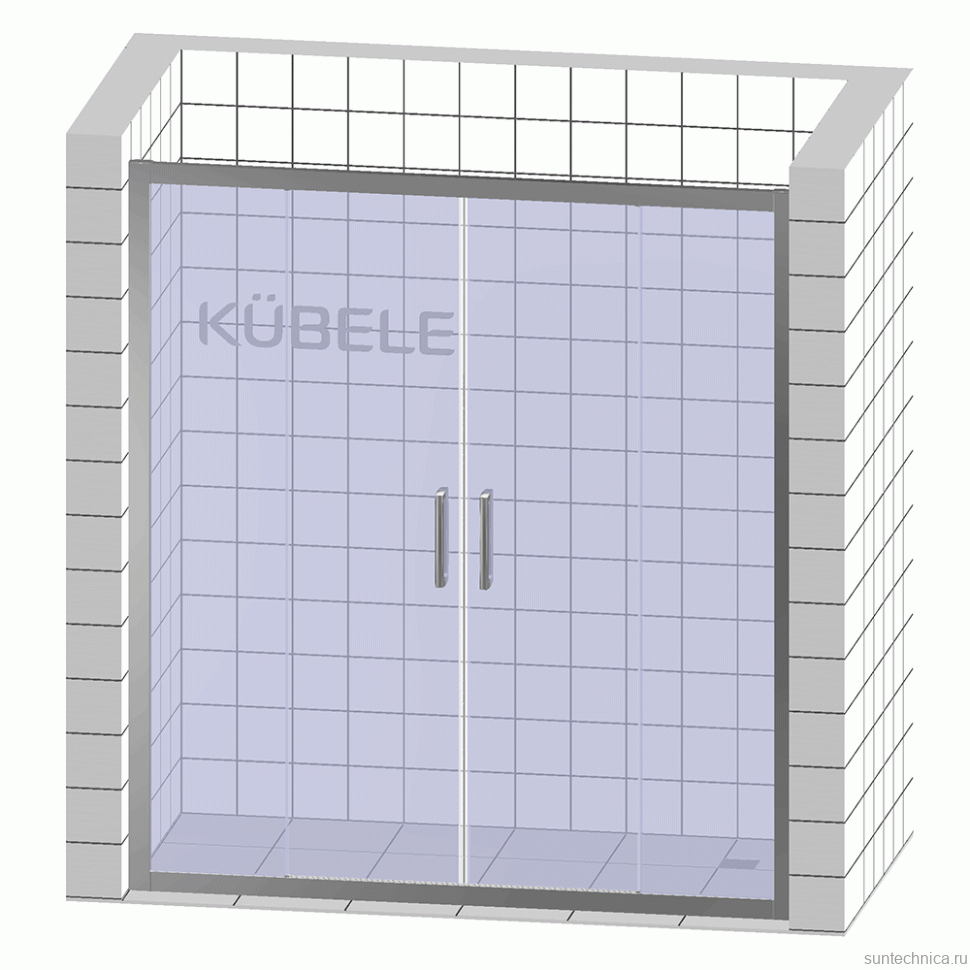 Душевая дверь в нишу Kubele DE019 D4-CLN-BR 220 см, профиль бронза