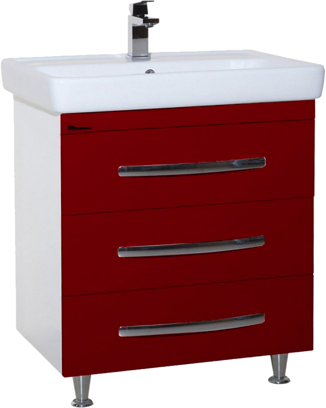 Тумба с раковиной Bellezza Рокко 70 напольная, красная
