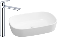 Комплект Накладная раковина Lavinia Boho Bathroom Sink 33311002 + Смеситель Wellsee ICON! for life 182306000 хром
