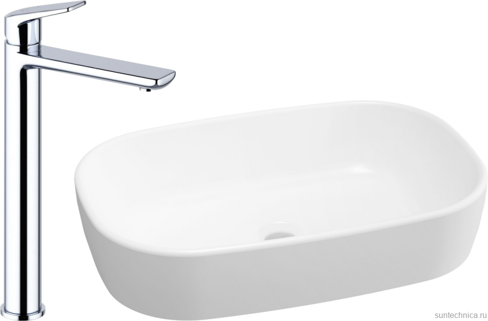 Комплект Накладная раковина Lavinia Boho Bathroom Sink 33311002 + Смеситель Wellsee ICON! for life 182306000 хром