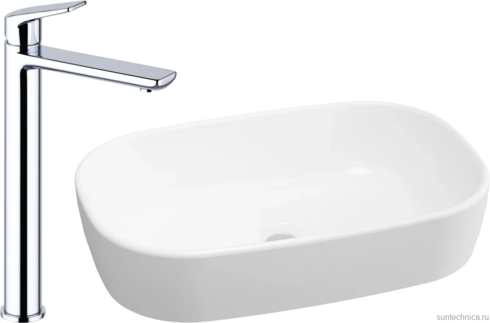 Комплект Накладная раковина Lavinia Boho Bathroom Sink 33311002 + Смеситель Wellsee ICON! for life 182306000 хром