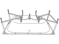 Акриловая ванна WHITECROSS Wave 170x70 см, пристенная, белый глянец, с каркасом