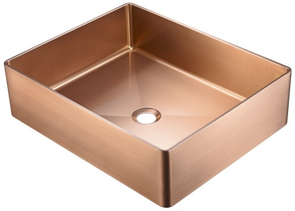 Накладная раковина AltroBagno Accordo 001011 RaSp 50 матовая медь, прямоугольная, нержавеющая сталь