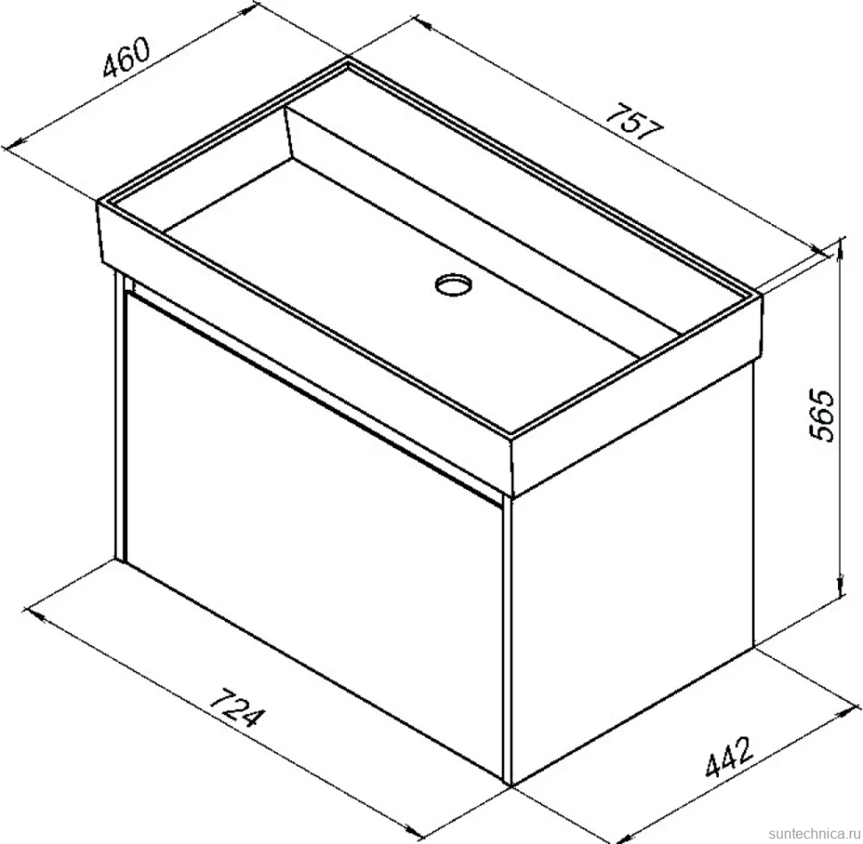 Тумба с раковиной Aquanet Nova Lite 75 1 ящик