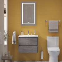 Тумба с раковиной BelBagno Kraft 39 70 cemento grigio, раковина BB-8099-3-70