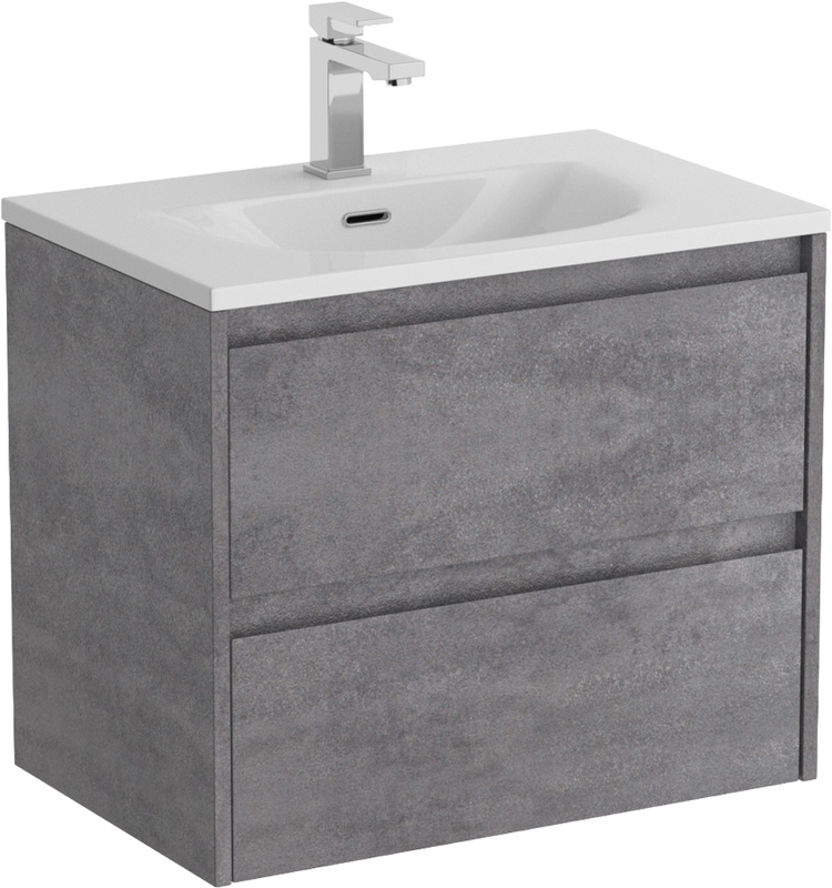 Тумба с раковиной BelBagno Kraft 39 70 cemento grigio, раковина BB-8099-3-70