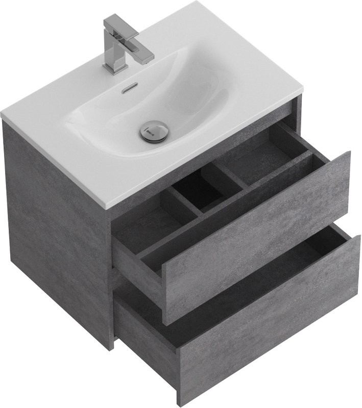 Тумба с раковиной BelBagno Kraft 39 70 cemento grigio, раковина BB-8099-3-70