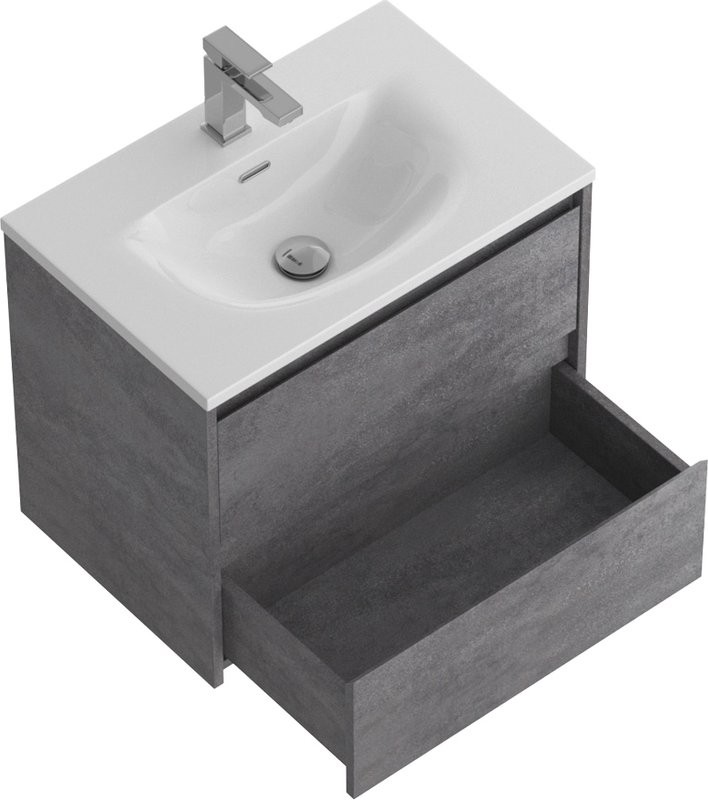 Тумба с раковиной BelBagno Kraft 39 70 cemento grigio, раковина BB-8099-3-70
