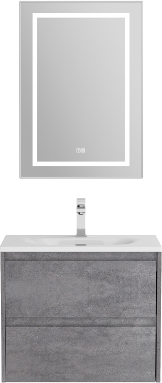 Тумба с раковиной BelBagno Kraft 39 70 cemento grigio, раковина BB-8099-3-70