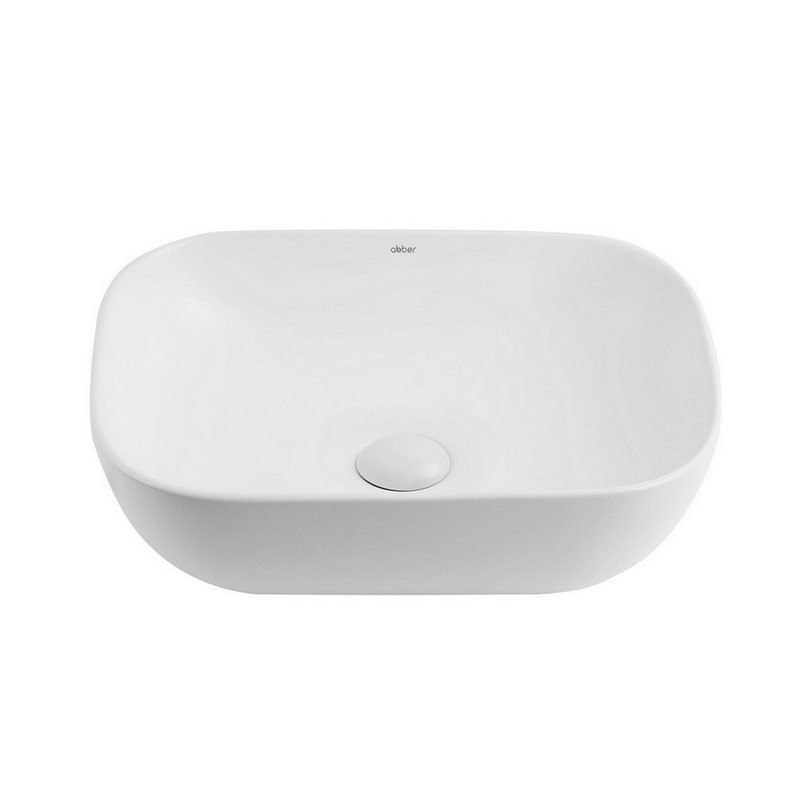 Накладная раковина Abber Rechteck AC2200MW 46 матовая белая, прямоугольная, фаянс