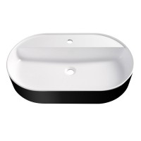 Накладная раковина Belux Эвора 74 матовая черная, овальная, с 1 отверстием под смеситель