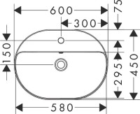 Накладная раковина Hansgrohe Xuniva U 60171450 60x45, белая Накладная раковина Hansgrohe Xuniva U 60171450 60x45, белая