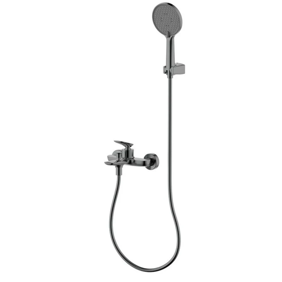 Смеситель для ванны с душевым гарнитуром, метал Gun metal, AQUAme Como AQM6512GM