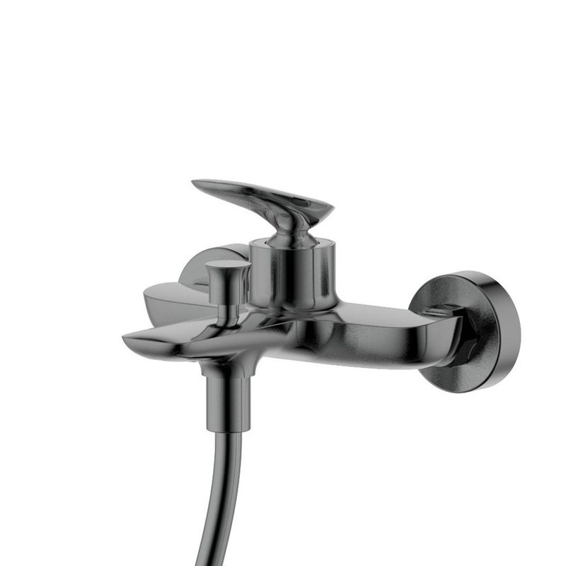Смеситель для ванны с душевым гарнитуром, метал Gun metal, AQUAme Como AQM6512GM