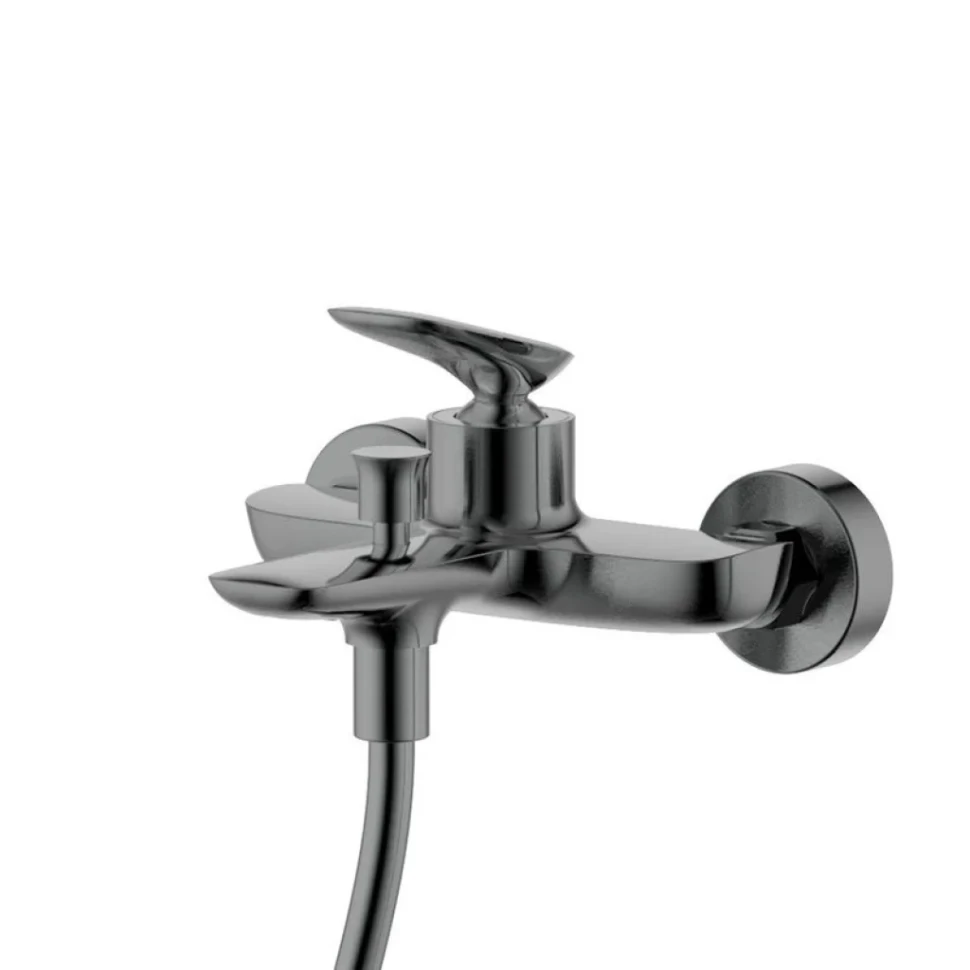 Смеситель для ванны с душевым гарнитуром, метал Gun metal, AQUAme Como AQM6512GM
