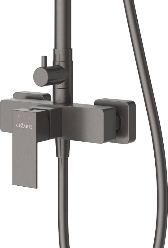 Душевая стойка Cezares Slider SLIDER-CD-GM со смесителем, оружейная сталь