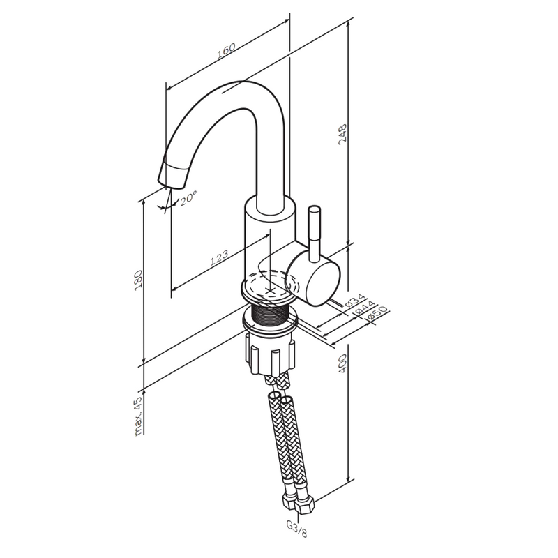 Смеситель для раковины AM.PM X-Joy S F85B02722 черный