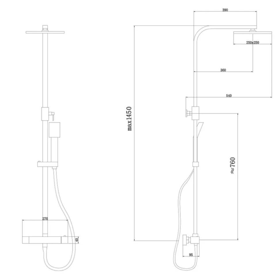 Душевая стойка Abber Daheim AF8260L хром