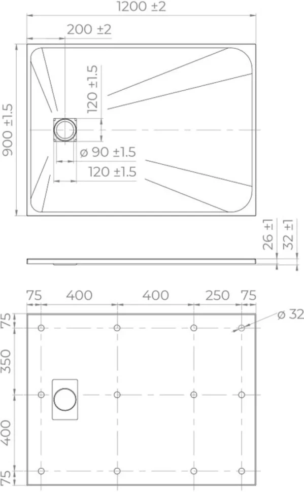 Поддон для душа RGW TSS W 120x90