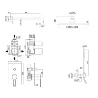 Душевой комплект Paffoni Ringo KITRIN015CR/M С ВНУТРЕННЕЙ ЧАСТЬЮ, верхний душ 20 см, хром