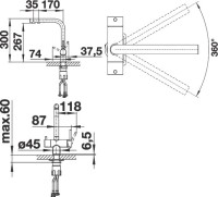 Комплект Мойка Blanco Subline 400-U белая + Смеситель Fontas Silgranit Fontas II 525141