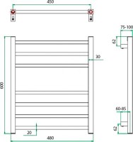 Полотенцесушитель водяной Grota Estro 48x60