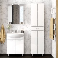 Шкаф-пенал для ванной Onika Модерн 46 напольный, белый