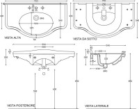 Раковина подвесная Galassia Ethos 8434 95 белая, прямоугольная, фаянс, со столешницей, с 3 отверстиями под смеситель