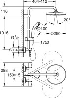 Душевая стойка Grohe Vitalio Start 266772430 с термостатом, матовый черный