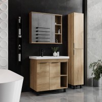 Тумба с раковиной Onika Легран 80 напольная, дуб галифакс