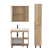 Тумба с раковиной Onika Легран 80 напольная, дуб галифакс