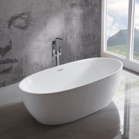 Акриловая ванна Vincea VBT-405-1860 185x90 см, отдельностоящая, белая, овальная, на ножках, со сливом-переливом