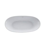 Акриловая ванна Vincea VBT-405-1860 185x90 см, отдельностоящая, белая, овальная, на ножках, со сливом-переливом