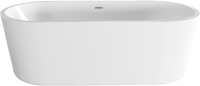 Акриловая ванна BelBagno BB109-177-80 без опоры 175x80 см, отдельностоящая, белая, овальная, со сливом-переливом