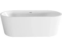 Акриловая ванна BelBagno BB109-177-80 без опоры 175x80 см, отдельностоящая, белая, овальная, со сливом-переливом