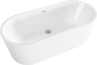 Акриловая ванна BelBagno BB109-177-80 без опоры 175x80 см, отдельностоящая, белая, овальная, со сливом-переливом