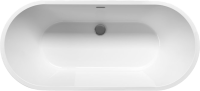 Акриловая ванна BelBagno BB109-177-80 без опоры 175x80 см, отдельностоящая, белая, овальная, со сливом-переливом